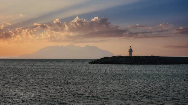 Blick Auf Die Insel Samothraki Von Gkeada Imbros Türkei Eine — Stockfoto