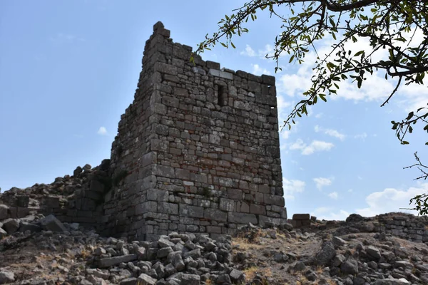 Castillo Histórico Cima Una Colina Zona Histórica Izmir Turquía Bergama —  Fotos de Stock