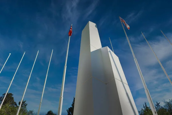 Monumento Turco Costruito Soldati Morti Nella Guerra Famagosta Cipro 2022 — Foto Stock
