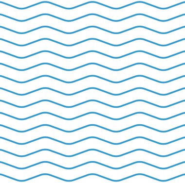 Beyaz arka planda mavi zigzag ya da dalgalı çizgiler. İllüzyon. Kusursuz desen. 