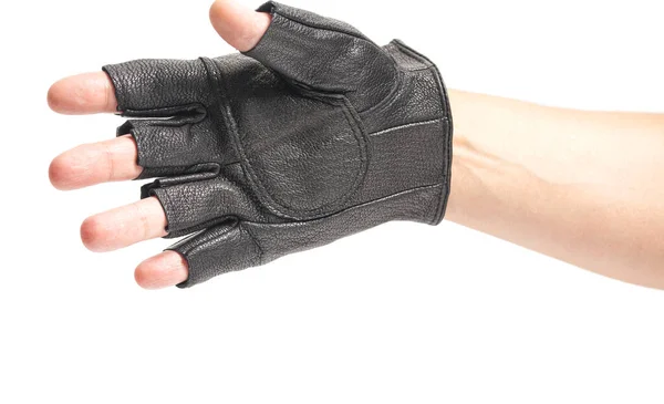Hand Drivers Mannelijke Lederen Handschoenen Geïsoleerd Een Witte — Stockfoto