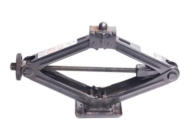 Mekanik araba krikoyu beyaz arkaplanda izole edildi