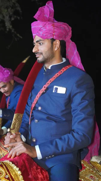 Novembro 2021 Reengus Rajastão Índia Casamento Hindu Dois Noivos Indianos — Fotografia de Stock