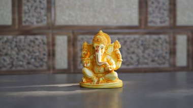 Close up of beautiful Ganesha idol. Ganesh Chaturthi is a Hindu festival celebrating the arrival of Ganesha to earth.
