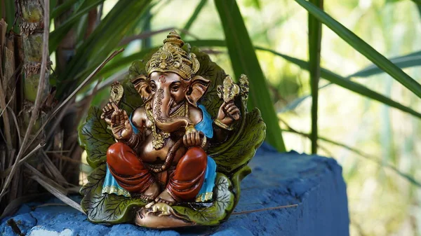 Close up of beautiful Ganesha idol. Ganesh Chaturthi is a Hindu festival celebrating the arrival of Ganesha to earth.