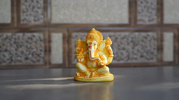 Close Beautiful Ganesha Idol Ganesh Chaturthi Hindu Festival Celebrating Arrival — Foto Stock