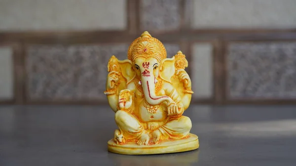 Beautiful Ganesha Idol Decorative Background Clear Space Text Poster Greeting — Zdjęcie stockowe