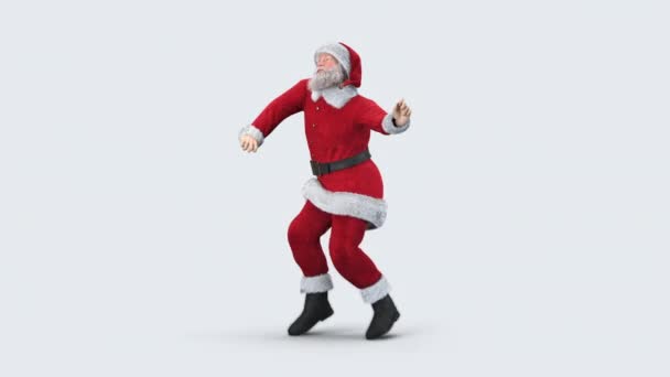 Papai Noel dança engraçado Maraschino Passo, dança energética feliz — Vídeo de Stock
