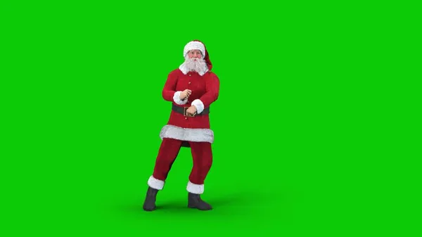 Noel Baba, Gangnam tarzında dans ediyor. Mutlu enerjik dans.
