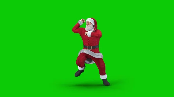 Santa Claus dances k-pop Gangnam style happy energetic dance — Stock Photo, Image