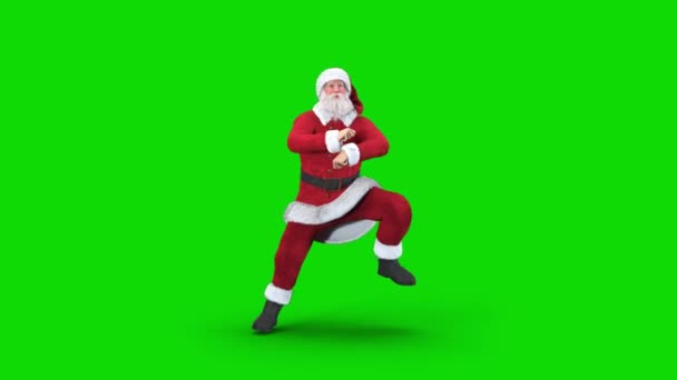 Santa Claus tańczy k-pop Gangnam styl szczęśliwy energetyczny taniec — Wideo stockowe