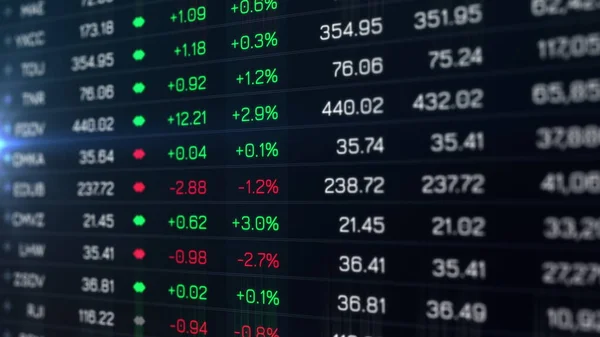 Mercado de ações Trocas Líderes de volume Digital Tableau interface de fundo — Fotografia de Stock