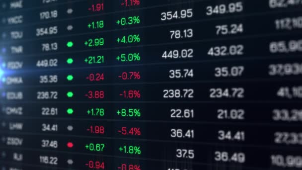 Borsa Scambi Volume Leader Digital Tableau interfaccia di sfondo — Video Stock