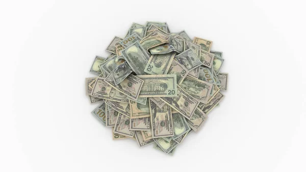 A pile of money isolated on white background — Stock Photo, Image