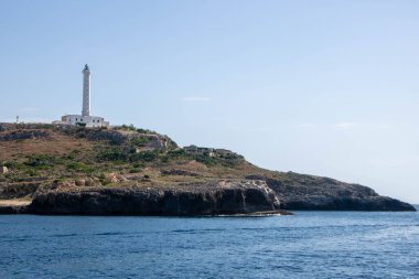 the lighthouse on Punta Meliso at Santa Maria di Leuca, Apulia r