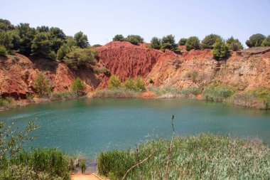 Bauxite cave and small lake in Otranto, Apulia region of Italy
