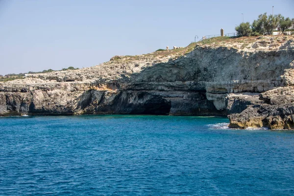 Caves Salento Coast Santa Maria Leuca Apulia Regio — Fotografia de Stock