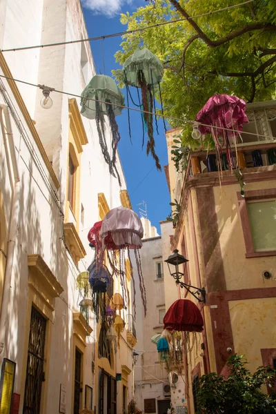 Narrow streets of Gallipoli historical center, Apulia region, Italy