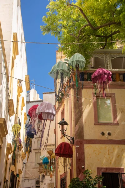 Narrow streets of Gallipoli historical center, Apulia region, Italy