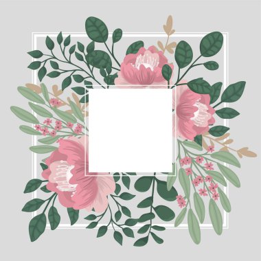 Çiçek sınır arkaplanı - pembe çiçek kenarı