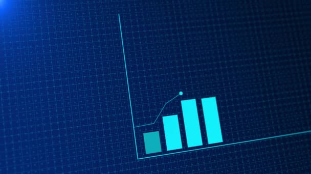 Gráfico de crescimento de negócios crescente e barras de seta de sucesso Infográficos Animação fundo. — Vídeo de Stock