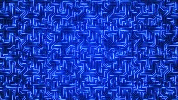 Фон 4K анимации Чип набор КПУ и печатной техники схема кибер и футуристическая концепция. — стоковое видео