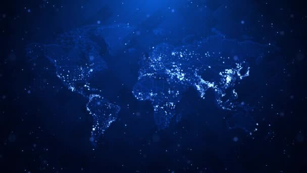 Broadcast World News loop Antecedentes Mapa del mundo Conectando. — Vídeos de Stock