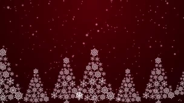 Święta Bożego Narodzenia i Nowy Rok i ferie zimowe tematyczne Snow Flat Loop tło animacji. — Wideo stockowe