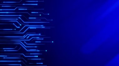 Hareket eden elektronları olan devre tahtası Veri Akımı Döngüsü Arkaplan Canlandırması.