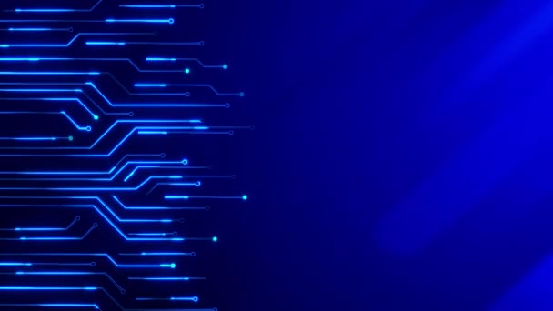 Circuit Board with moving electrons Data Flow Loop Background Animation. — Stock Video