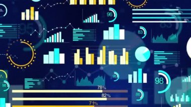 Finansal Rakamlar, Grafikler ve Diyagramlar Büyüyen Döngü Arkaplanı.