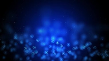 İnternet Döngü arkaplanındaki 4K İnsan Ağı Sembol Dijital Aygıtlarının Simgesi.