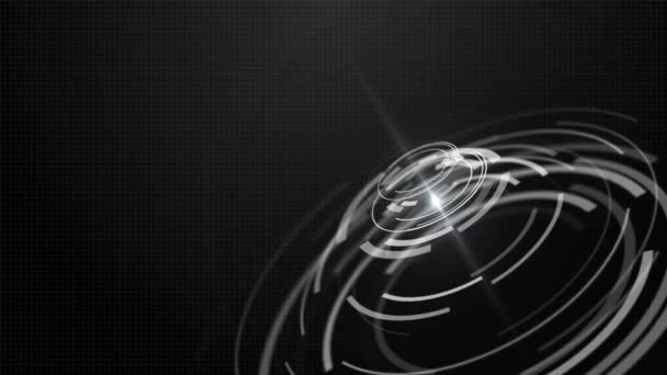 4K 3D digitale technologie HUD cirkel versnelling machine element futuristische gebruikersinterface Loop Achtergrond — Stockvideo