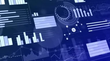 4K İş bilgi grafikleri grafikleri ve grafikleri döngü animasyonu.