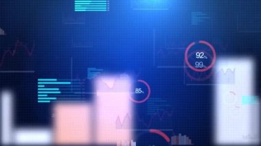 4K İş bilgi grafikleri grafikleri ve grafikleri döngü animasyonu.