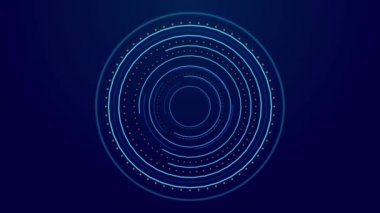 4K Döngü HUD çember arayüzü Radar Dönüşüm Arkaplanı ile Geleceğin HUD Hedef Tarayüzü.