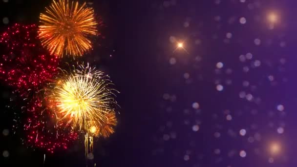 Разноцветный Взрывной дисплей множественной формы ночное небо бесшовное петля Фон — стоковое видео