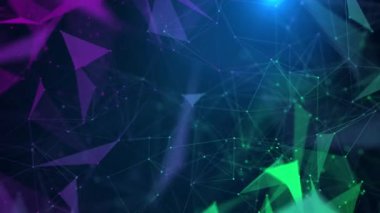 4K 3D görüntüleme Dijital mavi noktalar ve satırlar Ağ bağlantı yapı döngüsü arka planı