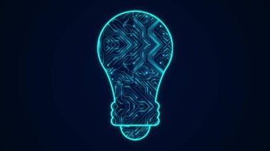 Hareket eden elektronları olan devre tahtası Ampul yenilikçiliği Çözüm Döngüsü Arkaplanı.