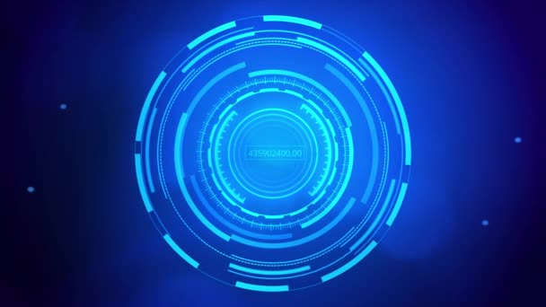Holograma HUD círculo interfaces Hi-tech futurista exibir Loop fundo. — Vídeo de Stock