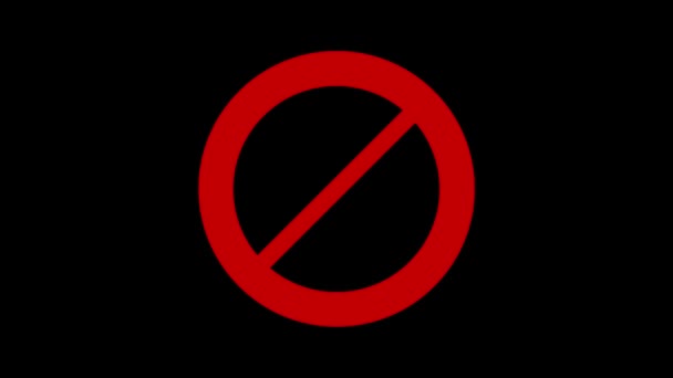 4K Background Stop tanda tangani ikon merah. peringatan atau tidak ada masukan dilarang lingkaran dan simbol baris. — Stok Video