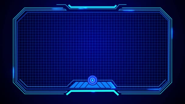 Abstract Loop futuristic background. Blue glowing technology sci fi frame. — Stock Video
