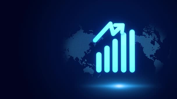 Bedrijfsgroei valutavoorraad en marktaandeel van de investeringseconomie Loop Achtergrond — Stockvideo