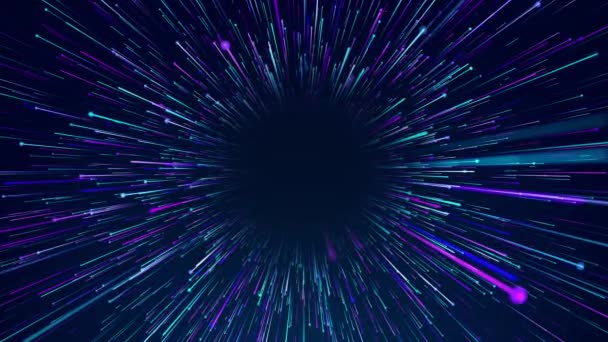 Abstraktní radiální přímky kruhové geometrické pozadí. Datový tunel. Explozní hvězda. — Stock video