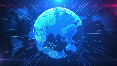 Simgelerle 4K Dijital Arayüzü Siber Uzay Döngü Arkaplanı.