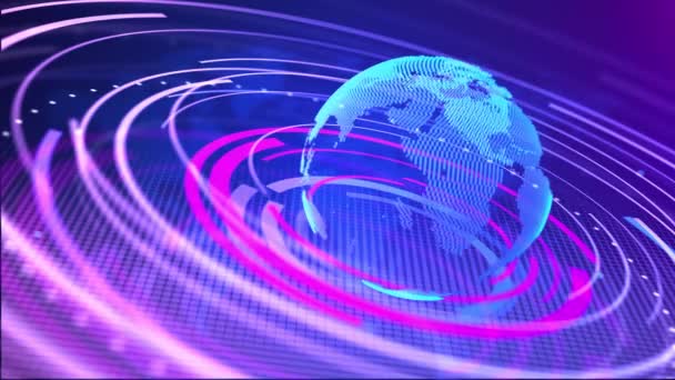 Network data globe hologram Loop motion graphics background for — Stock Video