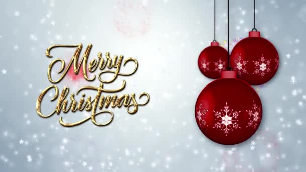 4K realista Navidad ornamento decoración bolas paquete lazo fondo. — Vídeos de Stock