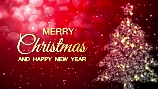 3d Capodanno e il concetto di Natale Loop animazione, albero con decorazioni luci colorate — Video Stock