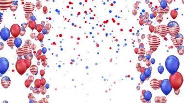 Amerikan Bağımsızlık Günü. Gaziler Günü. ABD 4 Temmuz Balon Döngüsü Arkaplanını selamlıyor