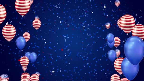 Szczęśliwego 4 lipca obchody Dnia Niepodległości, Dzień Pamięci USA. — Wideo stockowe